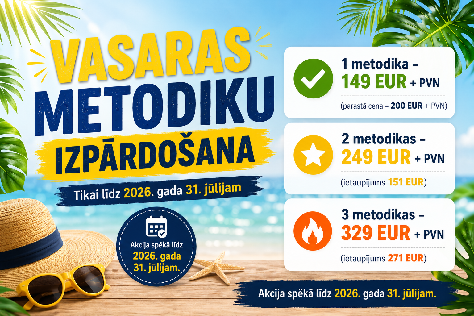 Vasaras metodiku izpārdošana